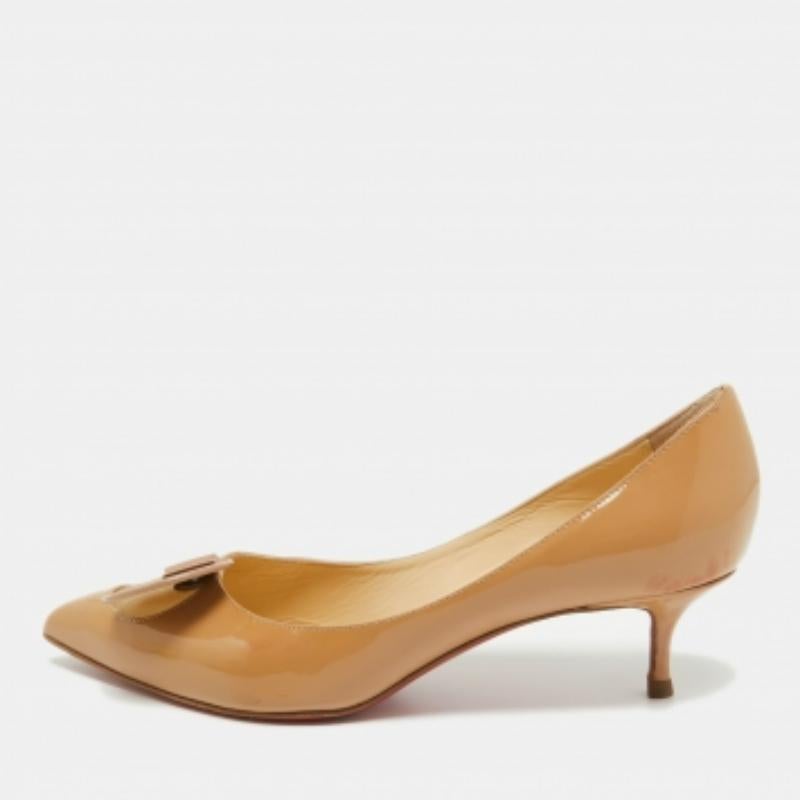 Women's Christian Louboutin Patent Leather & Mesh Madame Mouse Pointed Toe Pumps Size 38 For Sale