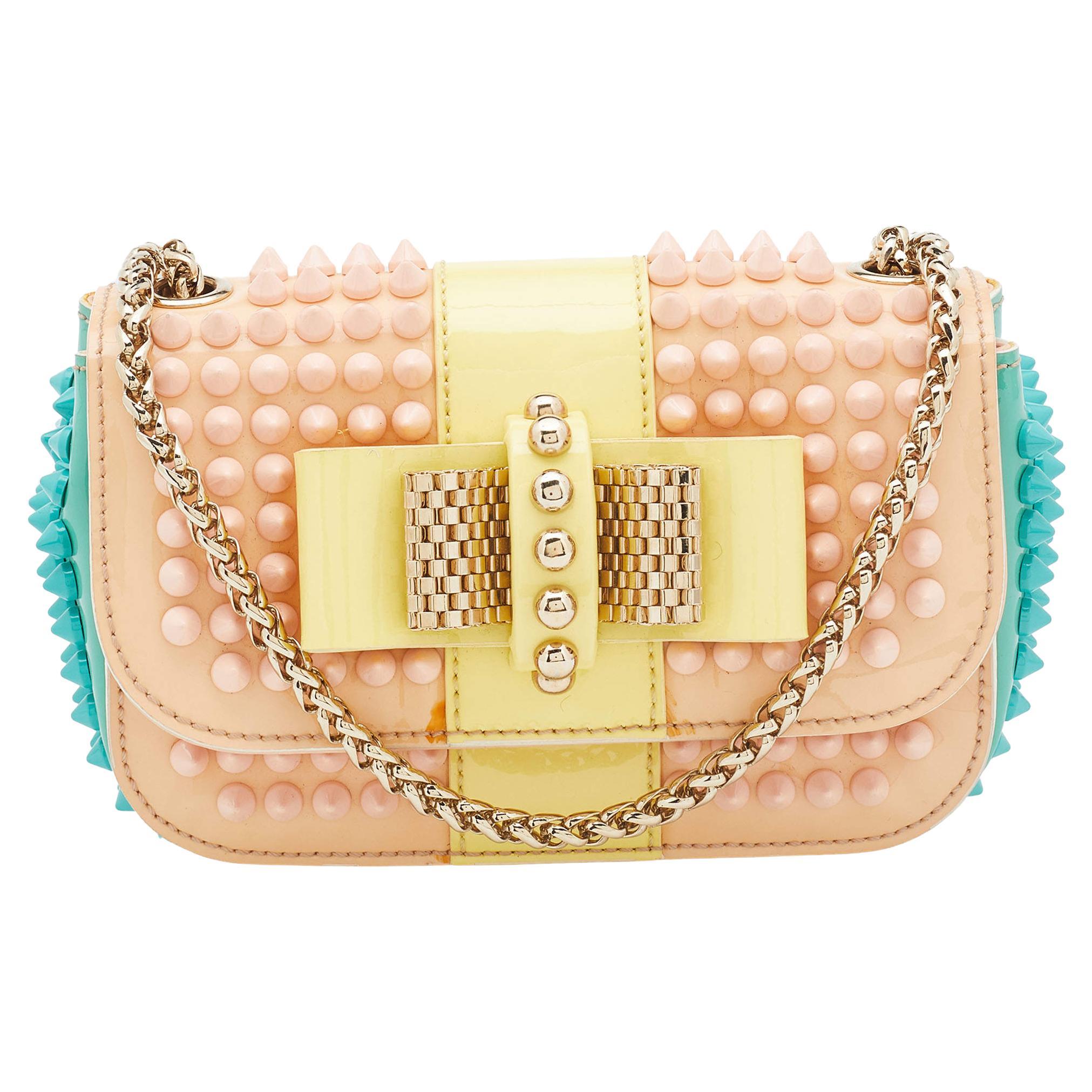 Christian Louboutin Patent Leather Mini Spiked Sweet Charity Crossbody Bag