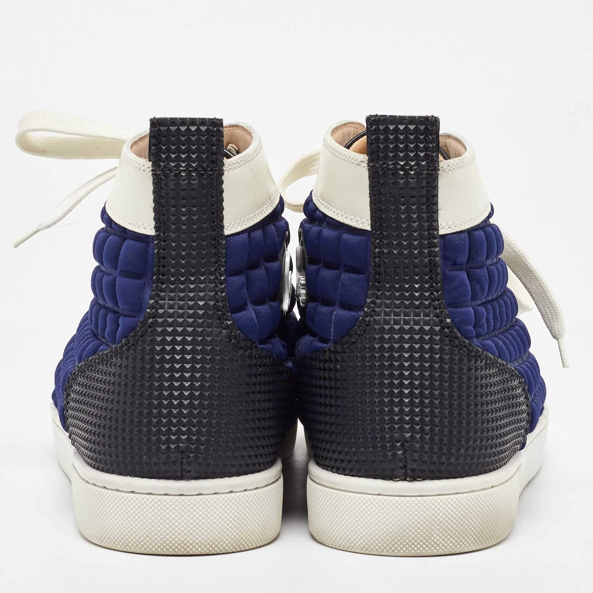 Christian Louboutin Lackleder Neopren Louis Flache High Top Turnschuhe Größe 43 Herren im Angebot