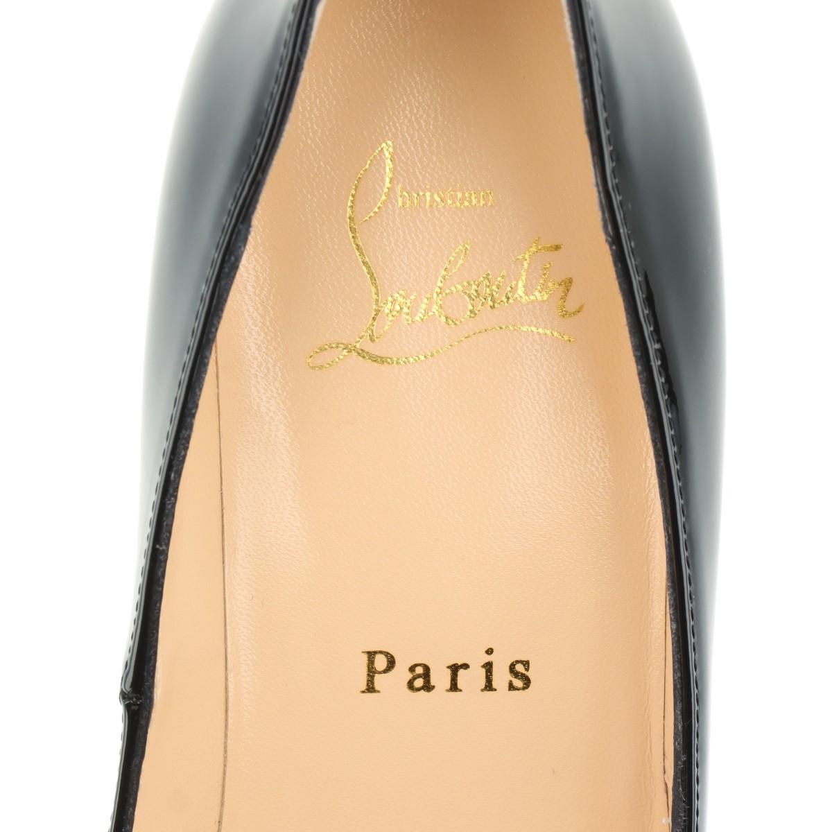 Christian Louboutin Patent Leather Open-toe Pump Black For Sale 5