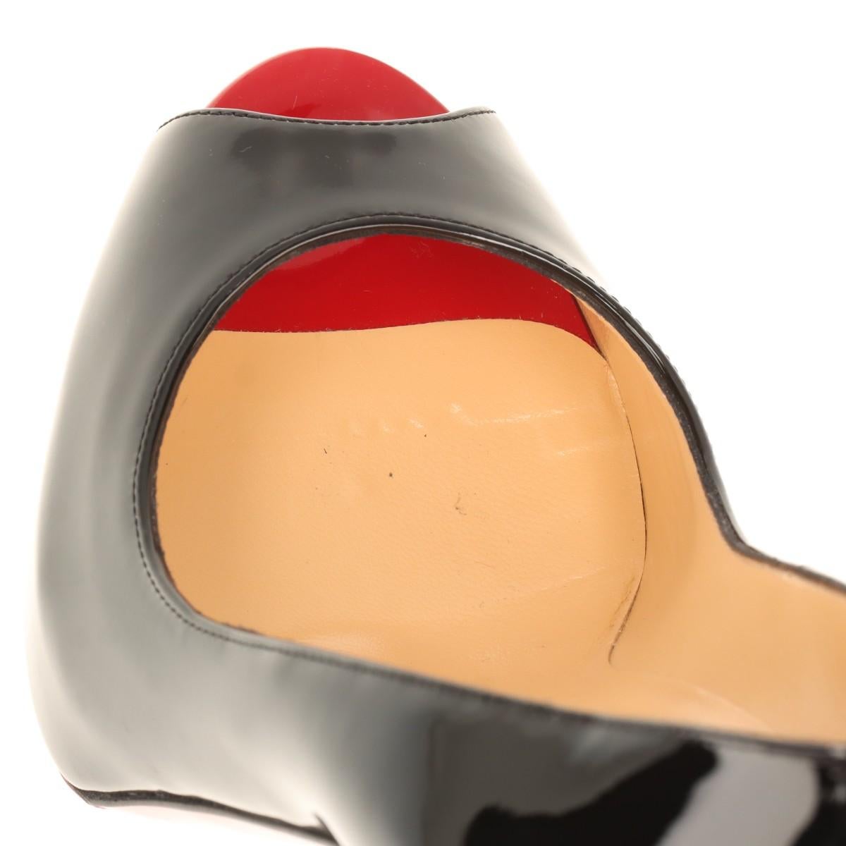 Christian Louboutin Patent Leather Open-toe Pump Black For Sale 10