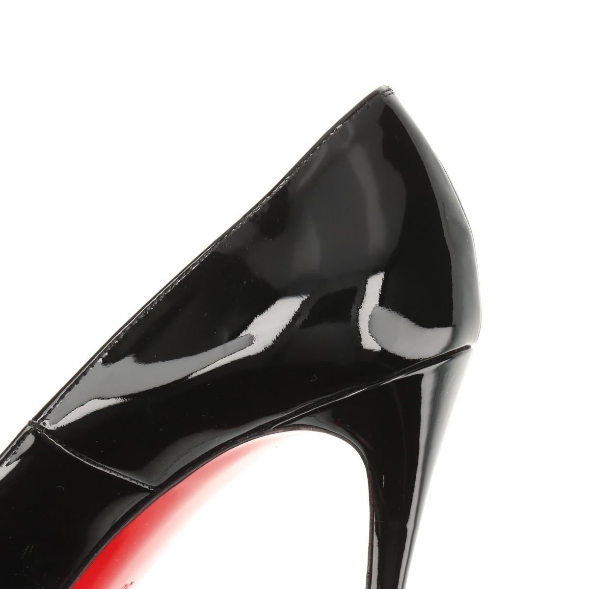 Christian Louboutin Patent Leather Open-toe Pump Black For Sale 14