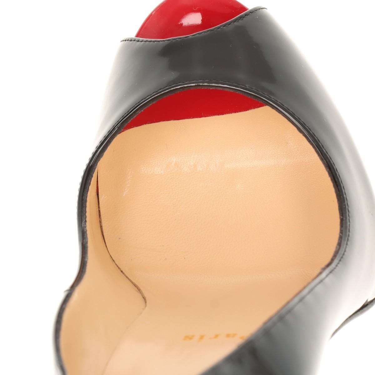 Christian Louboutin Patent Leather Open-toe Pump Black For Sale 15