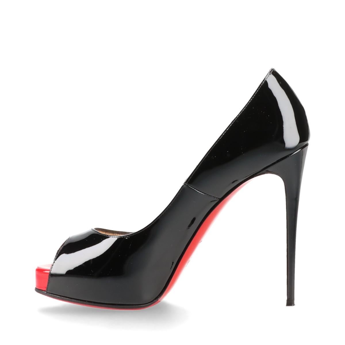 Women's Christian Louboutin Patent Leather Open-toe Pump Black For Sale