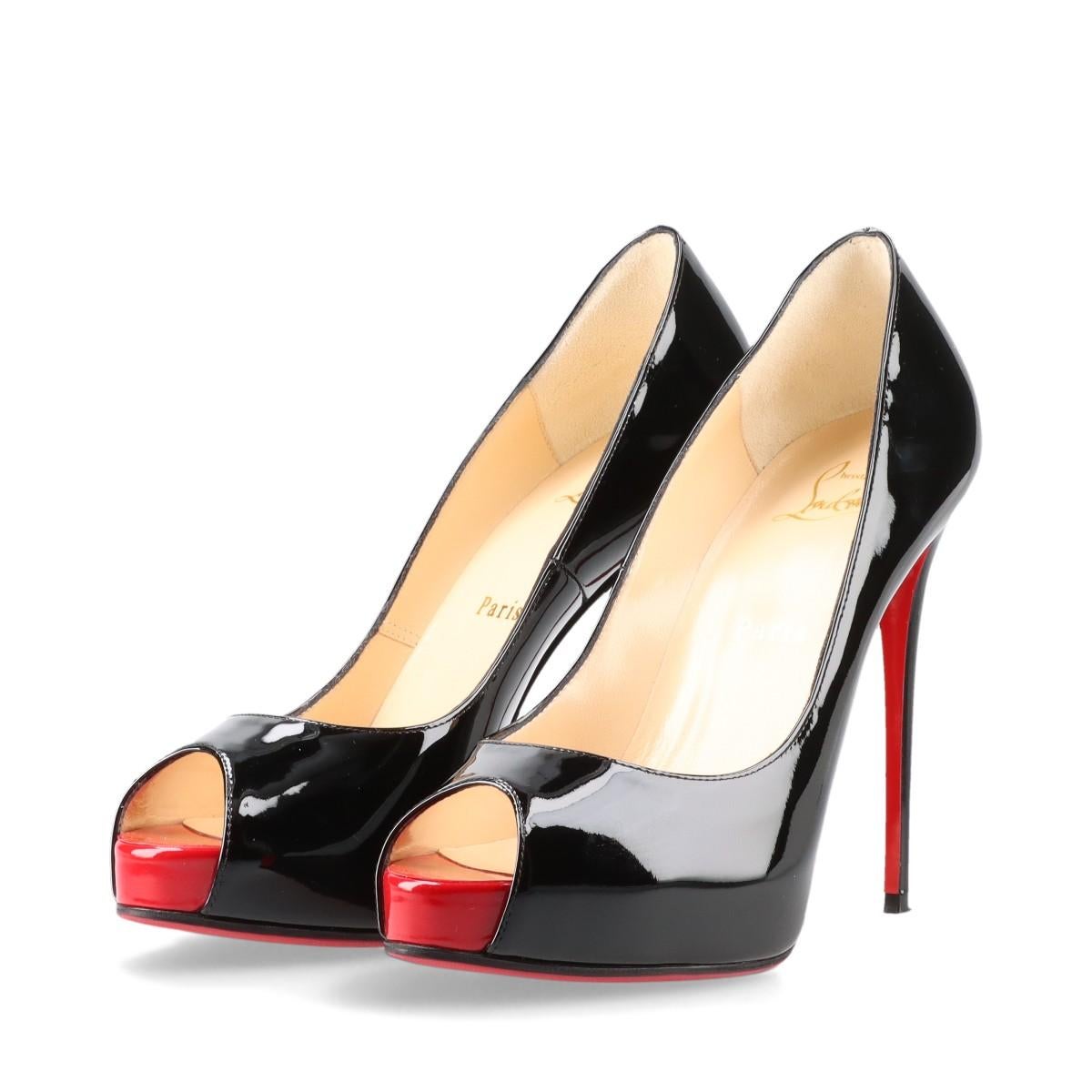 Christian Louboutin Patent Leather Open-toe Pump Black For Sale 1