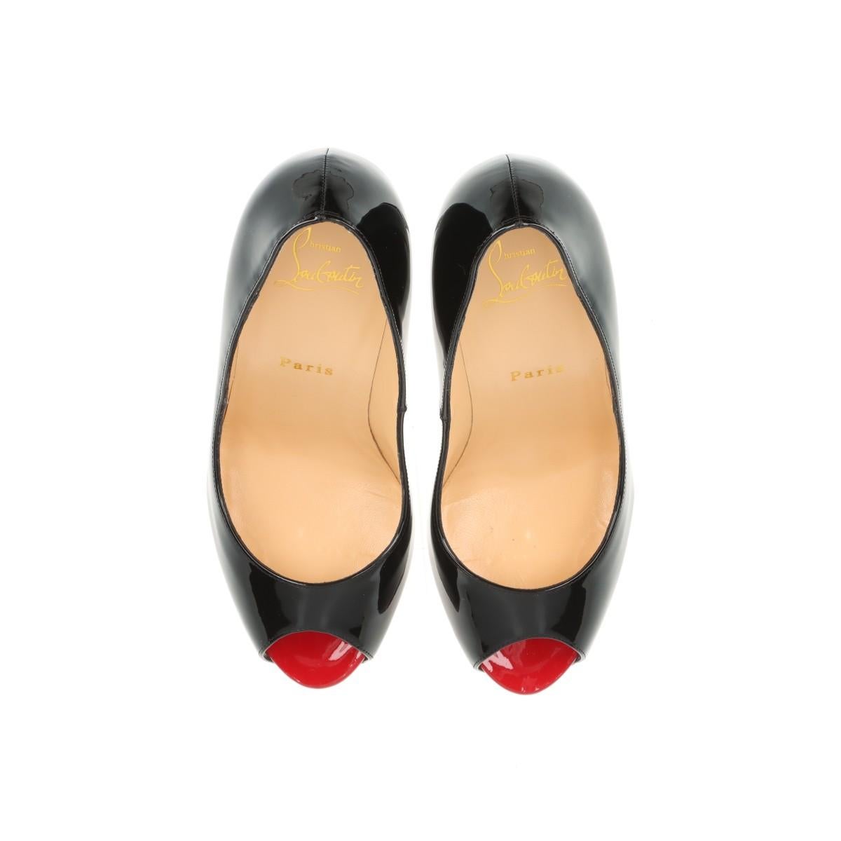 Christian Louboutin Patent Leather Open-toe Pump Black For Sale 3