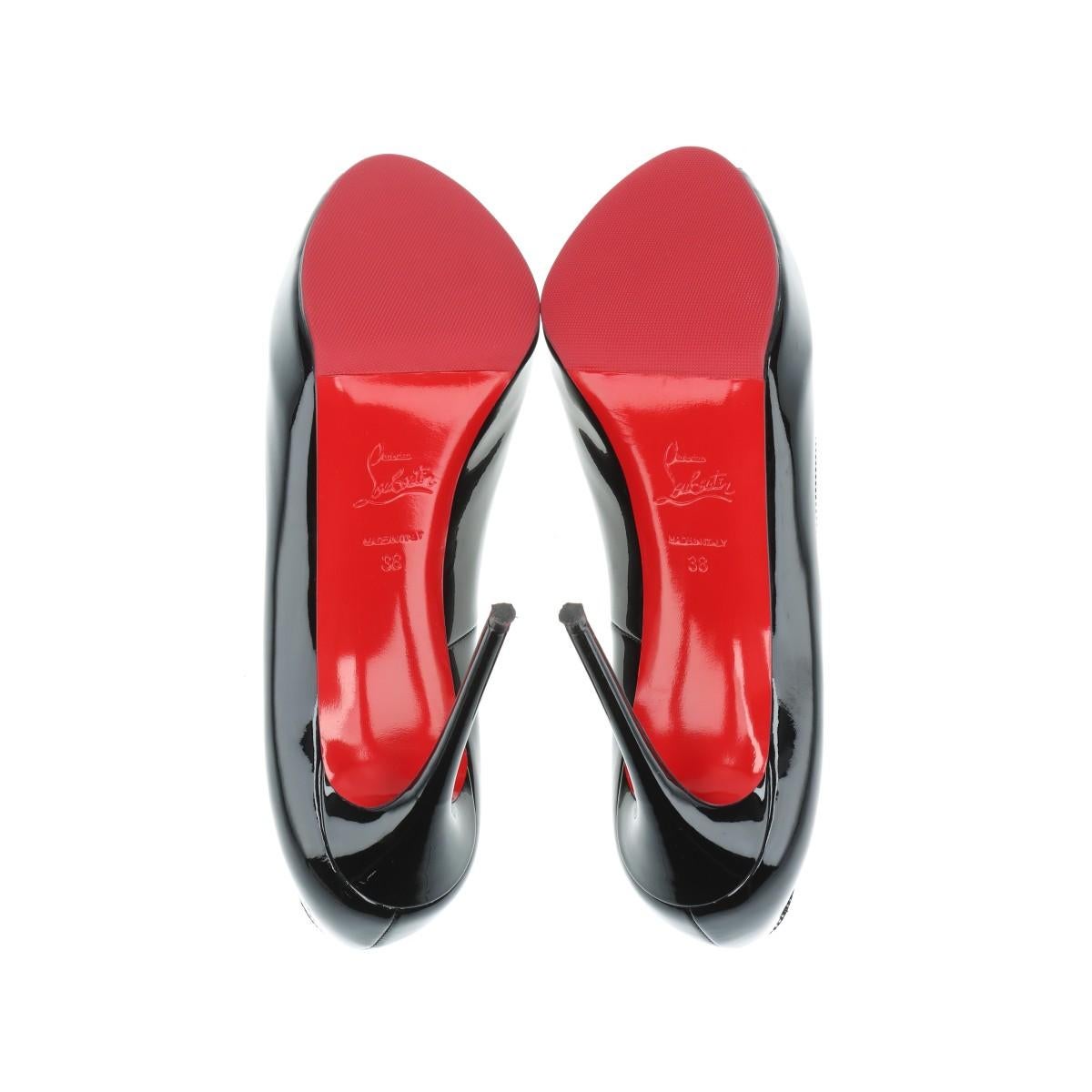 Christian Louboutin Patent Leather Open-toe Pump Black For Sale 4