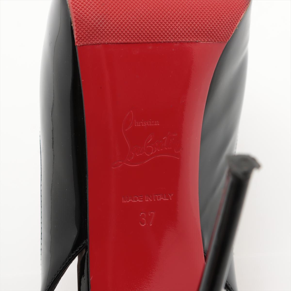 Christian Louboutin Pump Sling Back en cuir verni à bout ouvert Noir 6