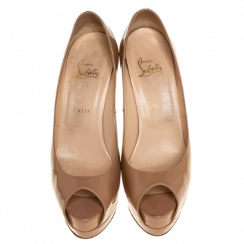 Christian Louboutin Patent Leather Palais Royal Peep Toe Platform Pumps Size40.5 For Sale 3