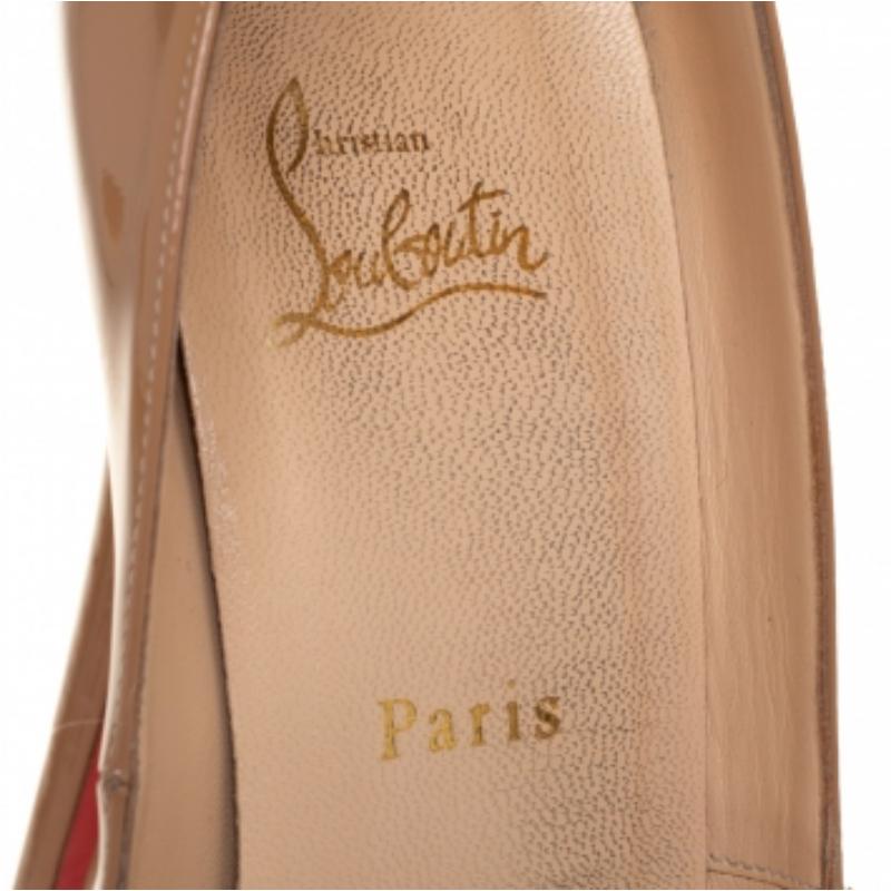 Christian Louboutin Patent Leather Palais Royal Peep Toe Platform Pumps Size40.5 For Sale 4