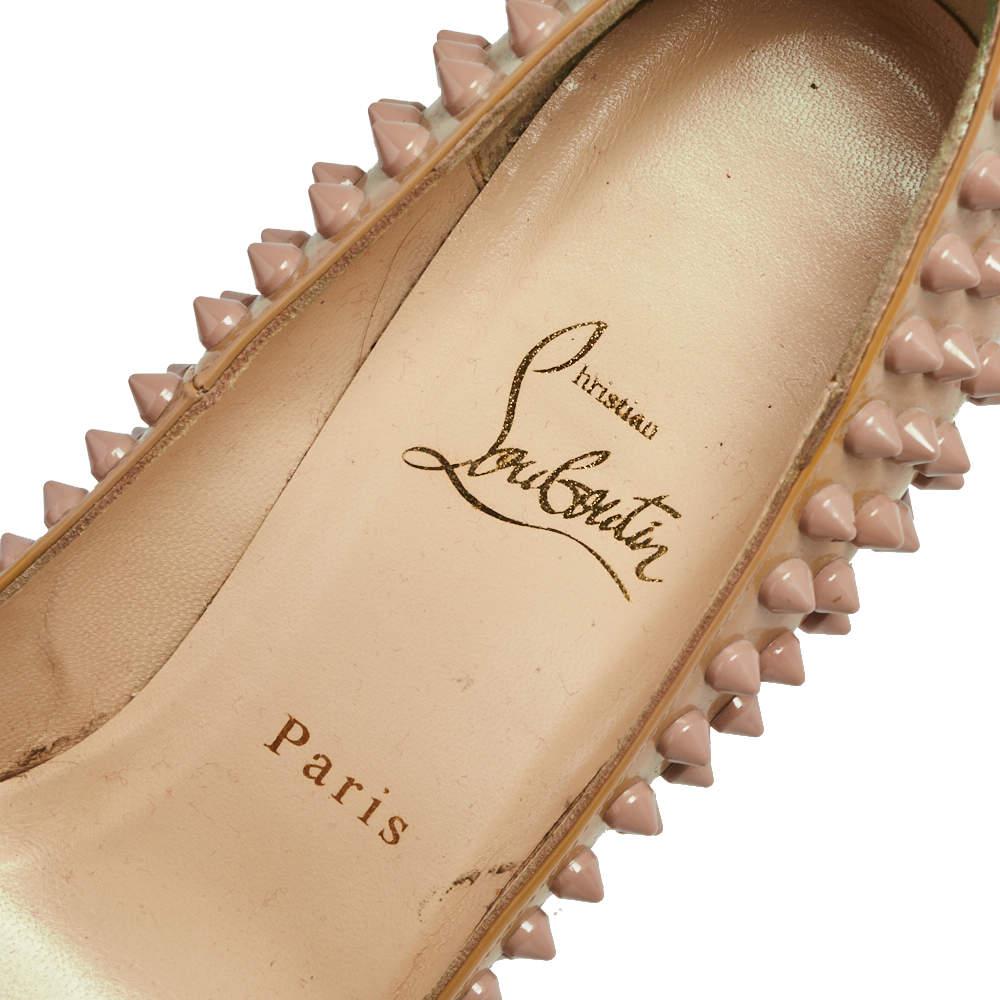 Christian Louboutin Patent Leather Pigalle Spikes Pointed Toe Pumps Size 38 For Sale 3