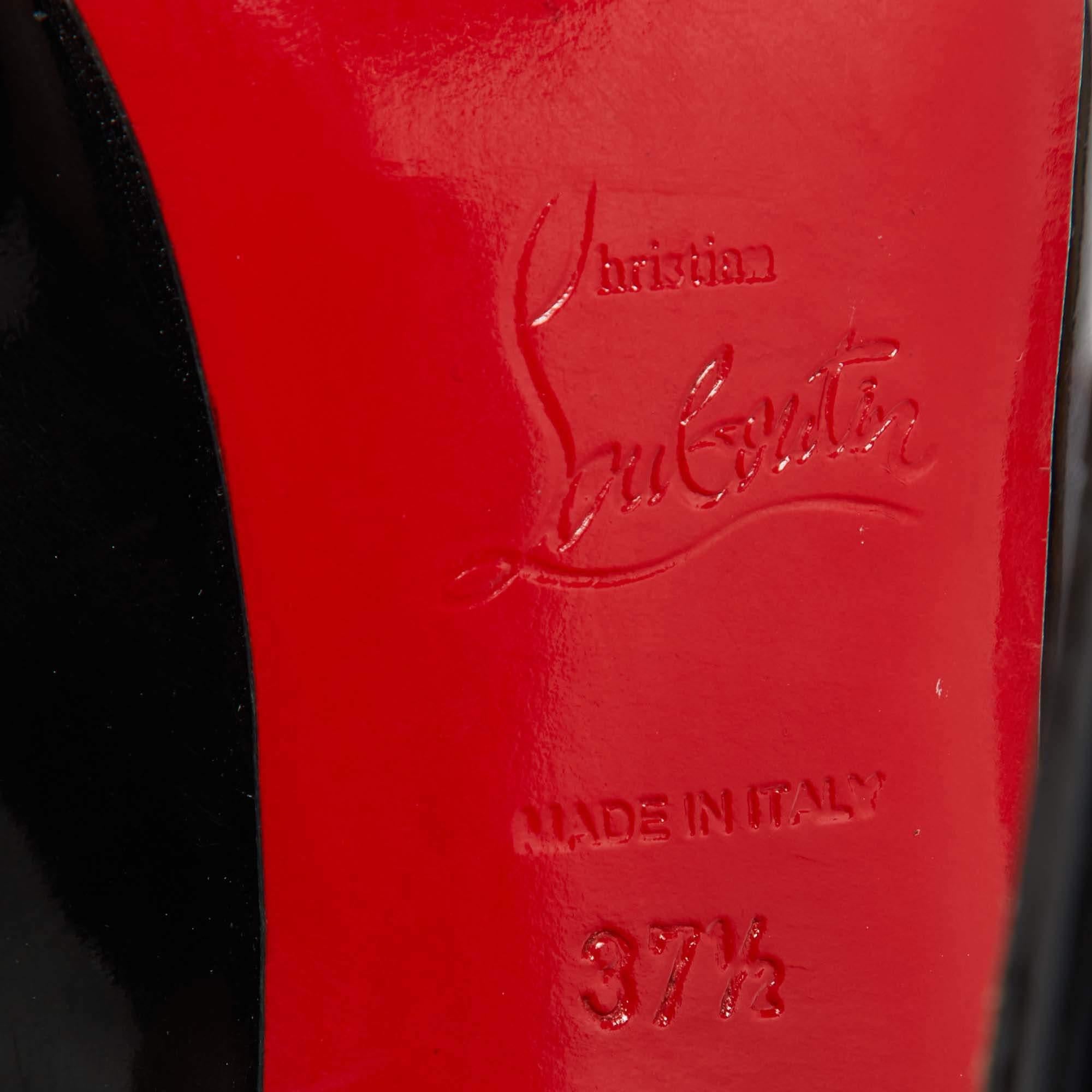 Christian Louboutin Patent Leather Private Number Slingback Sandals Size 37.5 3