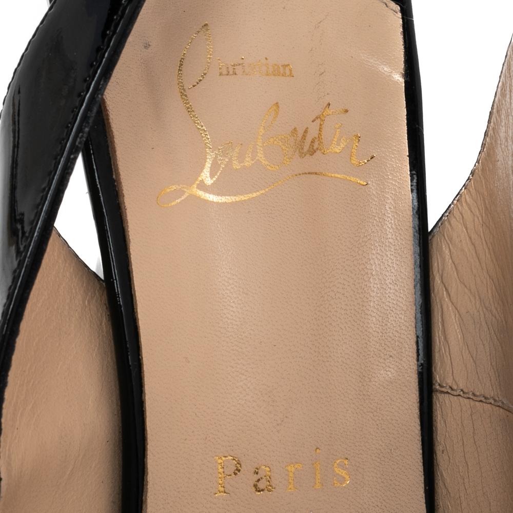 Christian Louboutin Patent Leather Private Number Slingback Sandals Size 40.5 1