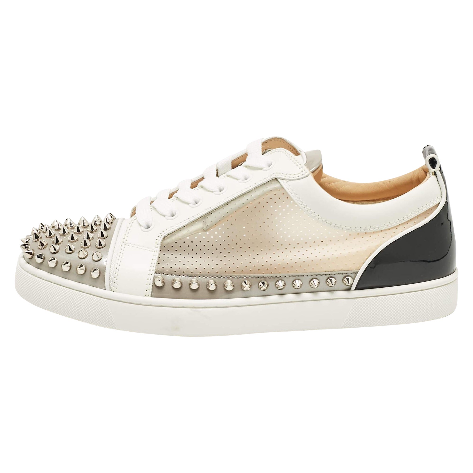 Christian Louboutin Patent Leather Sosoxy Junior Spikes Sneakers Size 42