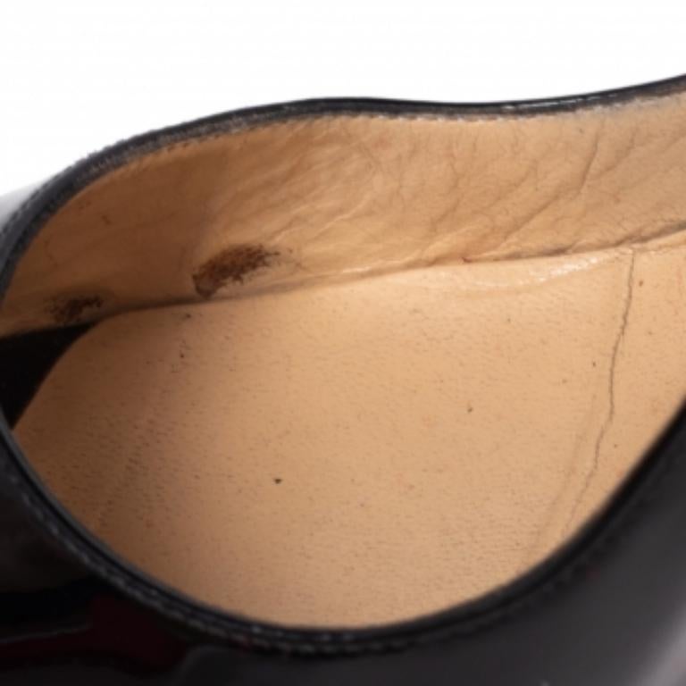  Escarpins à plateforme Christian Louboutin en cuir verni très prisé à bout ouvert, taille 38 Pour femmes 
