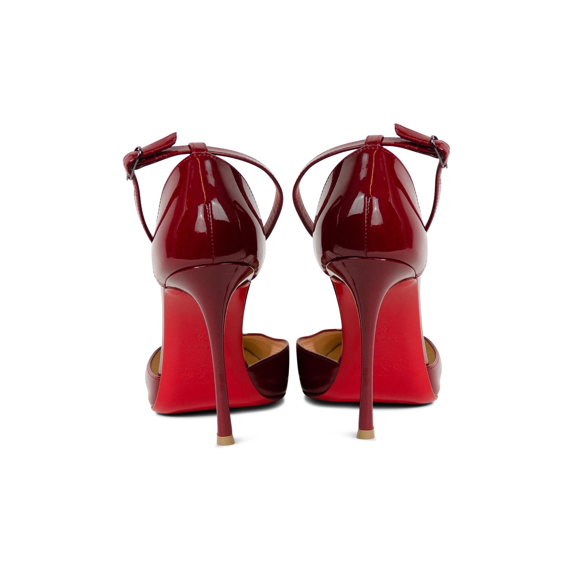 Women's CHRISTIAN LOUBOUTIN Patent Red Vintage Style Heels For Sale