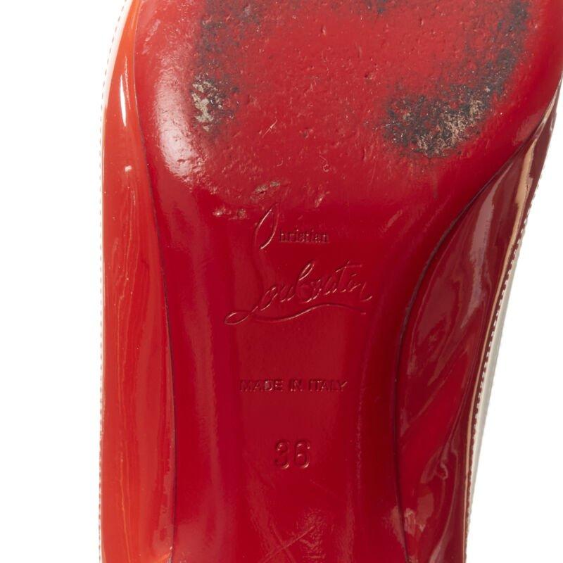 CHRISTIAN LOUBOUTIN Paulina red patent PVC trim slingback kitten heel EU36 For Sale 6