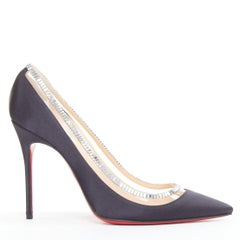 CHRISTIAN LOUBOUTIN Paulina Strass 100 Crepe Satin crystal pumps EU37.5