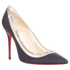 CHRISTIAN LOUBOUTIN Paulina Strass 100 Crepe Satin crystal pumps EU37.5