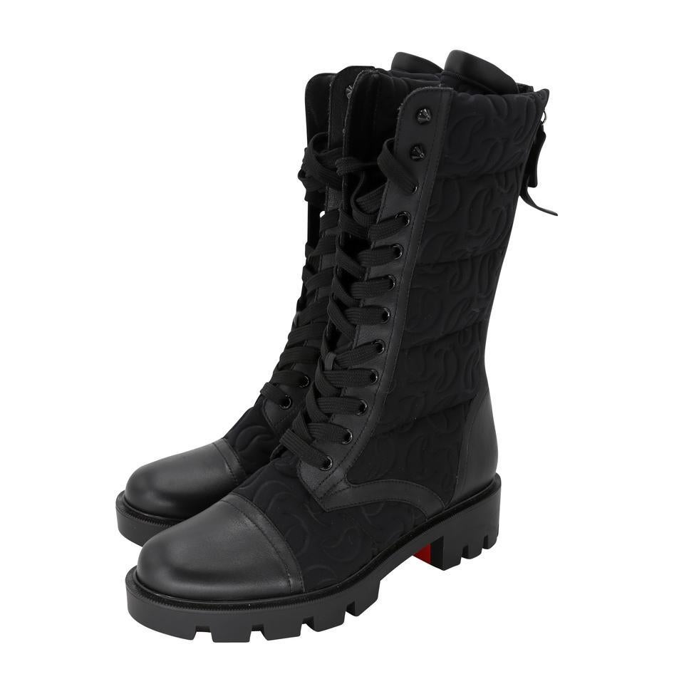 louboutin combat boots with spikes