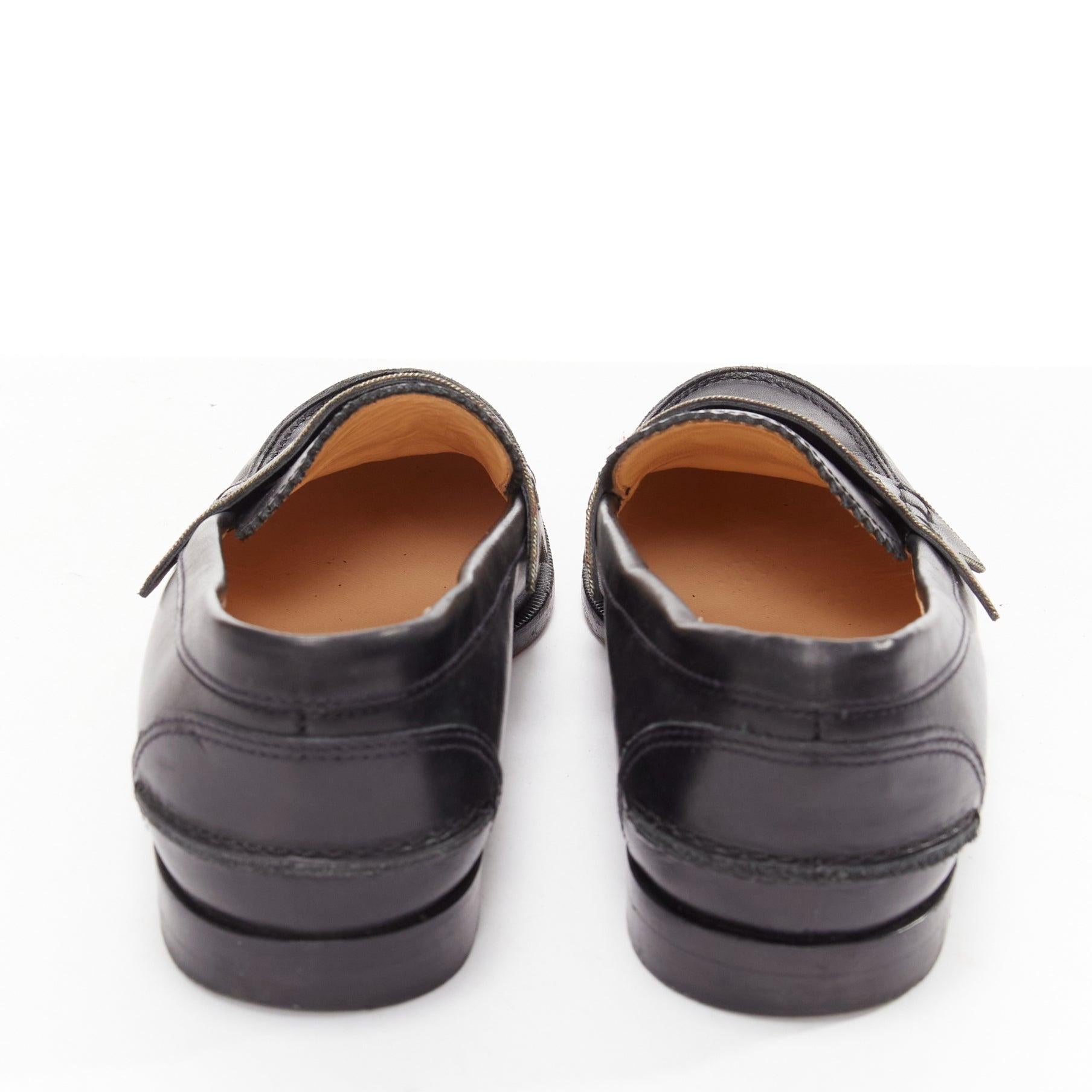 CHRISTIAN LOUBOUTIN Penny black smooth leather silver coin logo loafers EU35.5 For Sale 1