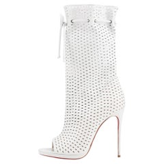 Christian Louboutin Perforated Leather 'Jennifer' Peep-Toe Boots