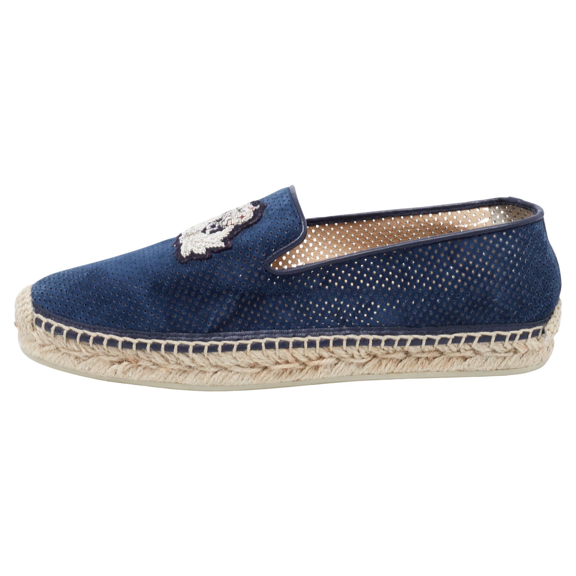 Christian Louboutin Perforated Suede Nanou Orlato Espadrilles Flats Size 36