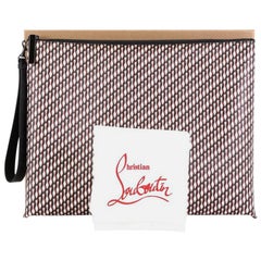 Christian Louboutin Peter Pouch Printed Canvas and Leather Medium