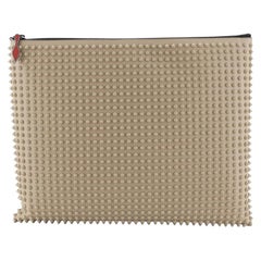 Christian Louboutin Peter Pouch Spiked Leather Medium Used Christian Louboutin Peter Pouch Spiked Leather Medium