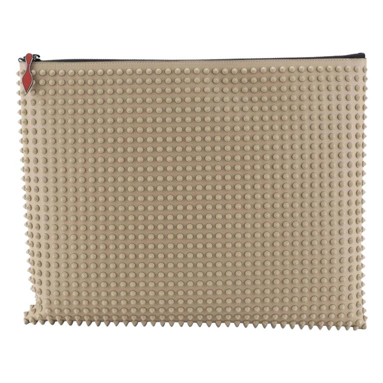 Christian Louboutin Peter Pouch Spiked Leather Medium