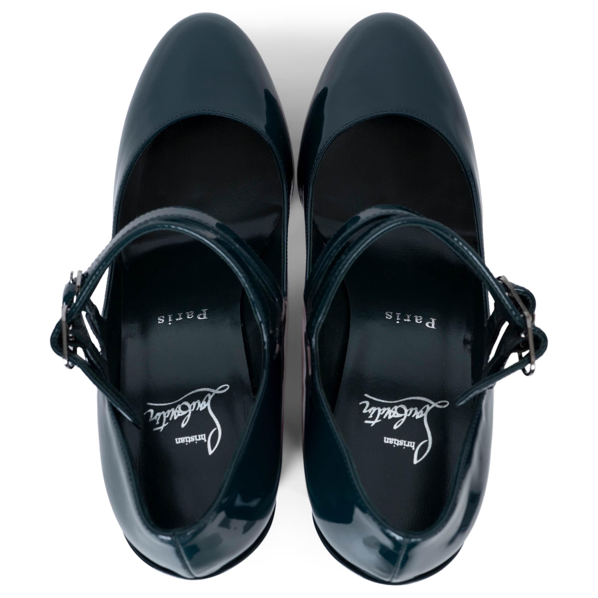 CHRISTIAN LOUBOUTIN charol petróleo MOVIDA MARY-JANE Zapatos 37 en venta 1