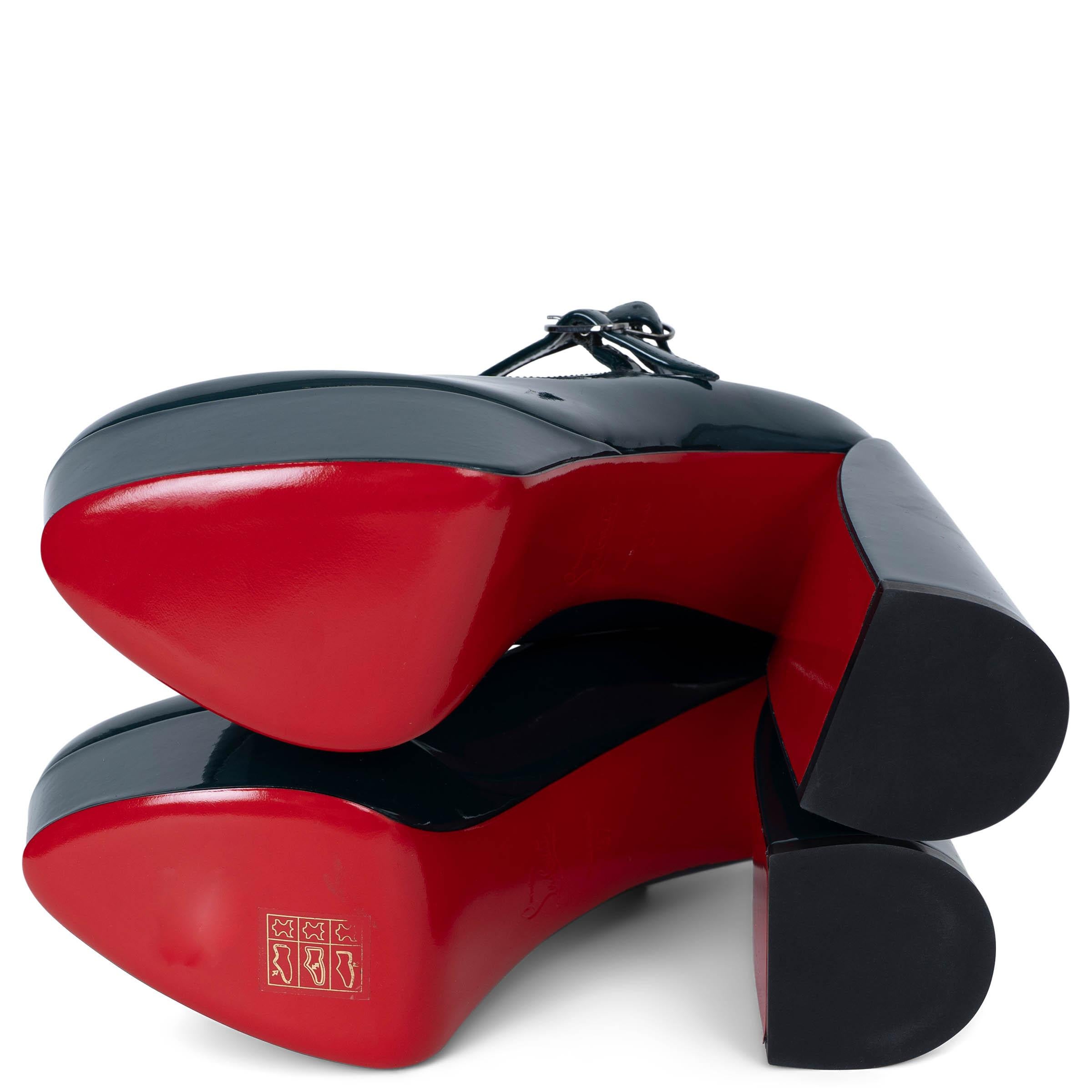 CHRISTIAN LOUBOUTIN charol petróleo MOVIDA MARY-JANE Zapatos 37 en venta 4