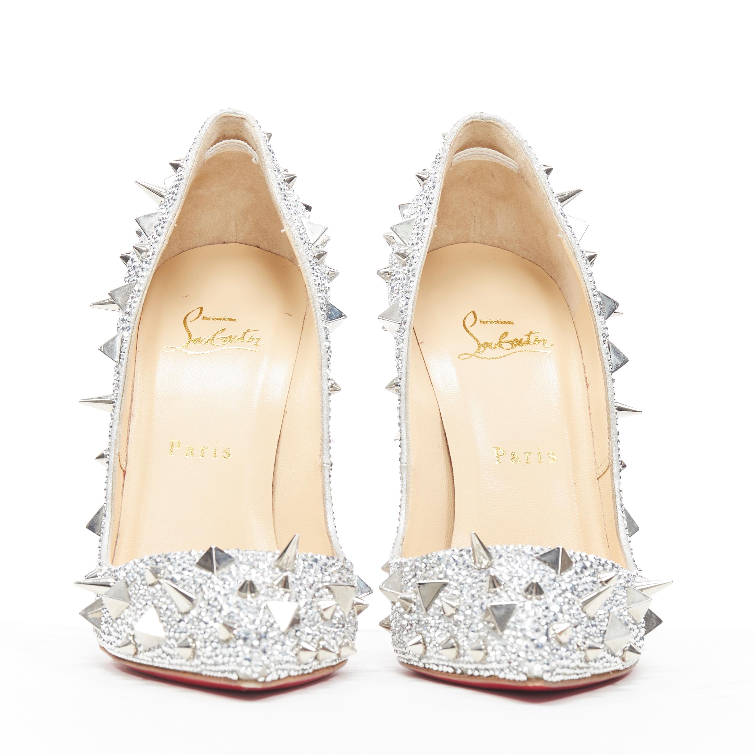 silver christian louboutin heels