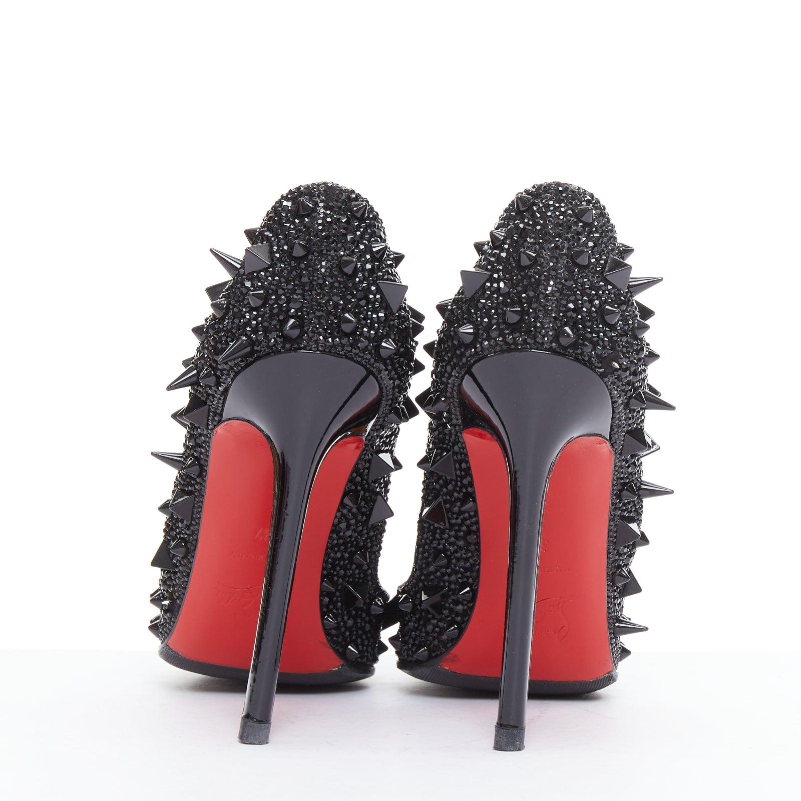 Women's CHRISTIAN LOUBOUTIN Pigalili Potpourri Fifi 120 black spike strass pumps EU37 For Sale