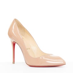 CHRISTIAN LOUBOUTIN Pigalle 100 patent leather point toes low vamp pumps EU35.5