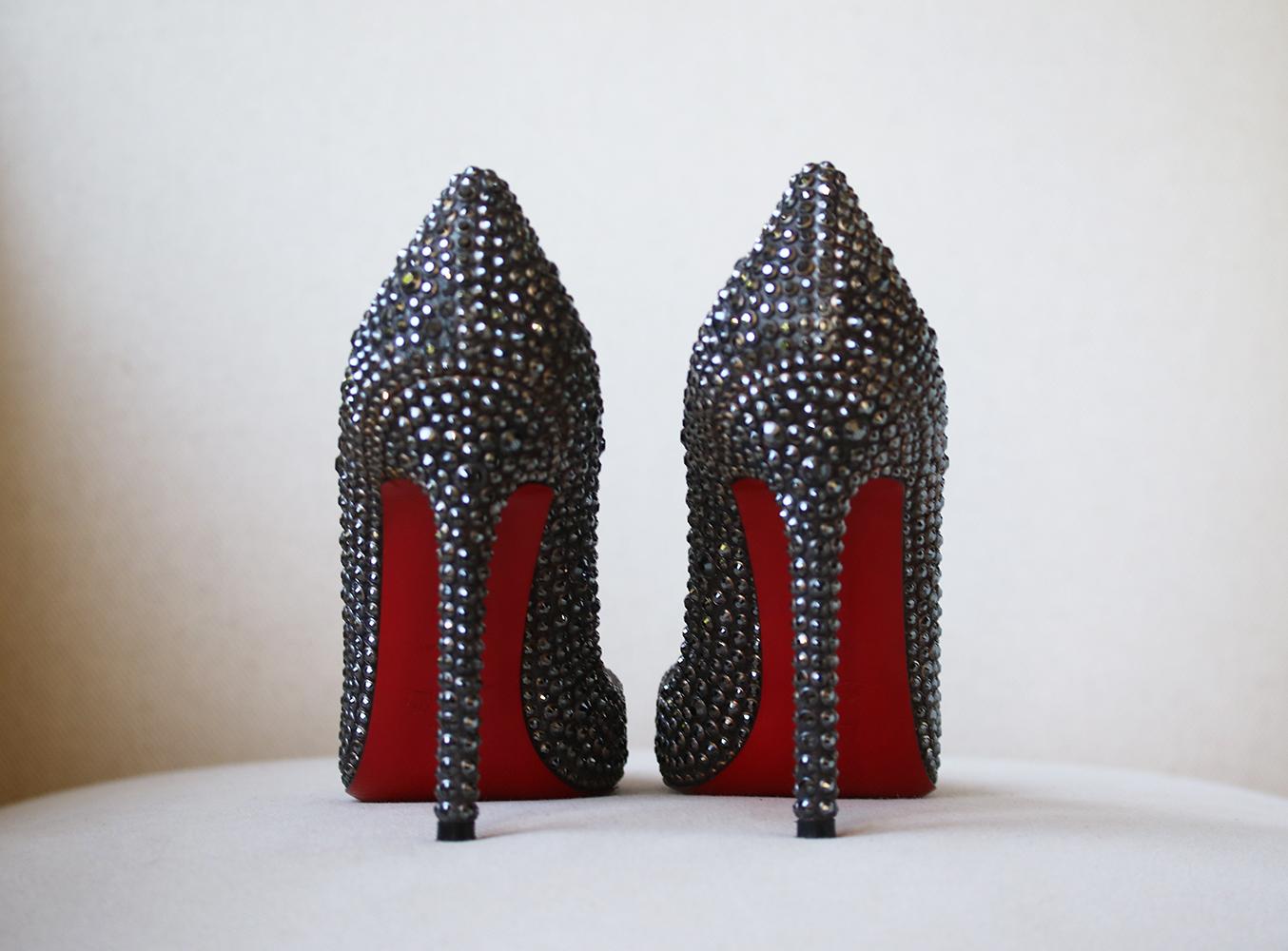 christian louboutin crystal heels