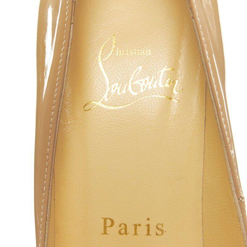 CHRISTIAN LOUBOUTIN Pigalle 120 nude patent leather pointy stiletto pigalle EU36 For Sale 3