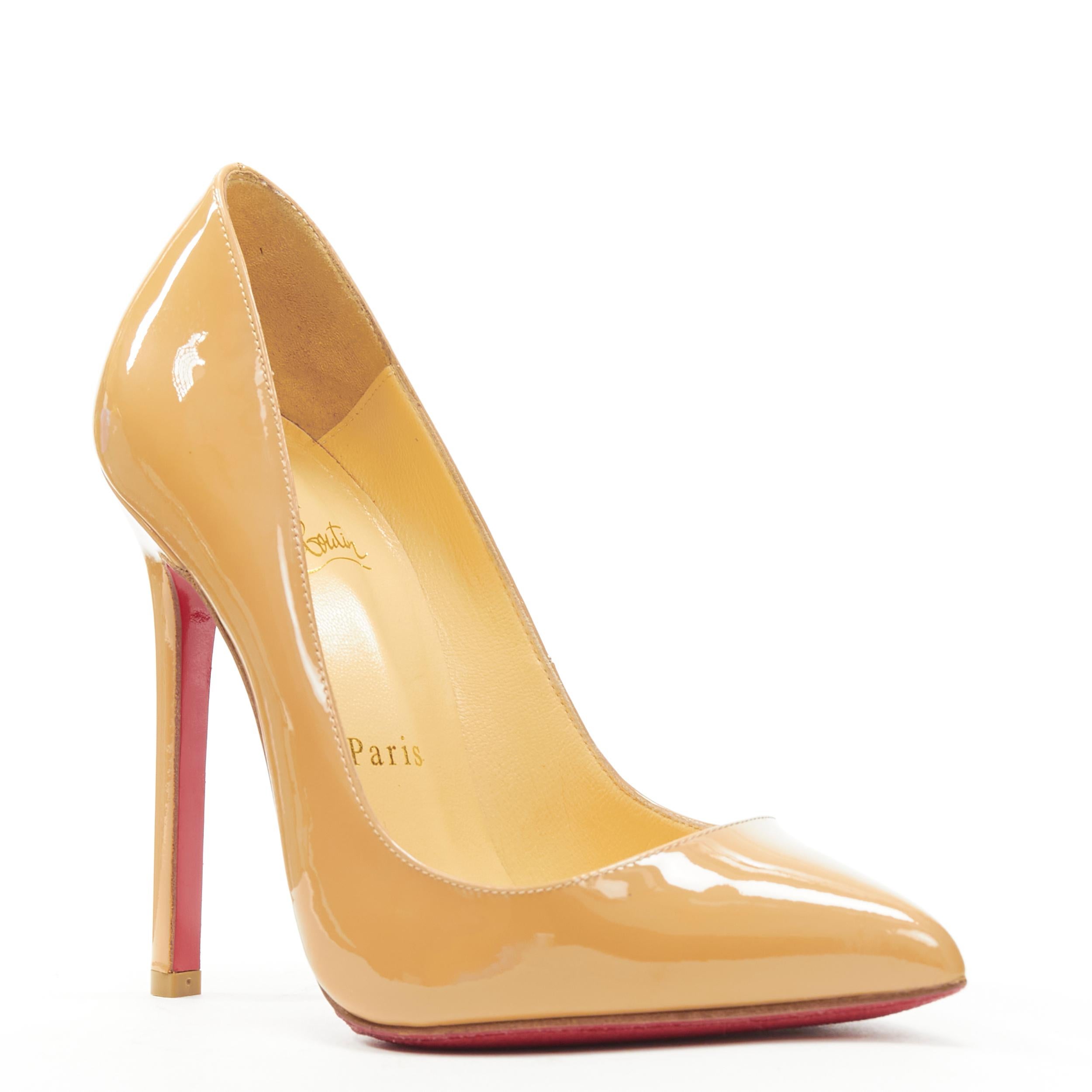 CHRISTIAN LOUBOUTIN Pigalle 120 nude patent point toe stiletto pigalle EU36 
Reference: TGAS/B01083 
Brand: Christian Louboutin 
Designer: Christian Louboutin 
Model: Pigalle 120 nude patent 
Material: Patent Leather 
Color: Beige 
Pattern: Solid