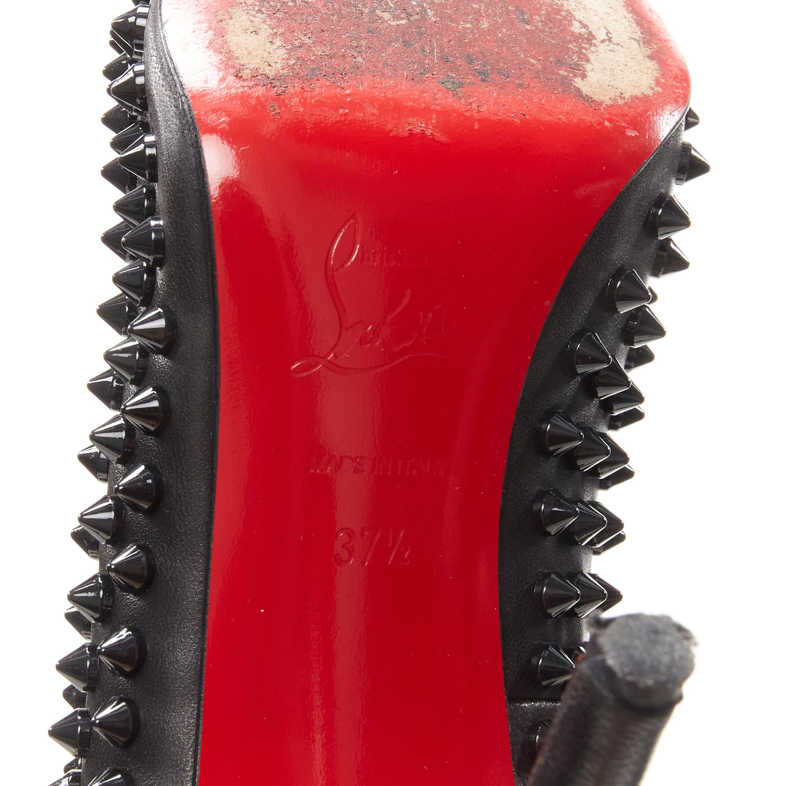 CHRISTIAN LOUBOUTIN Pigalle black allover studded leather stiletto pump EU37.5 4