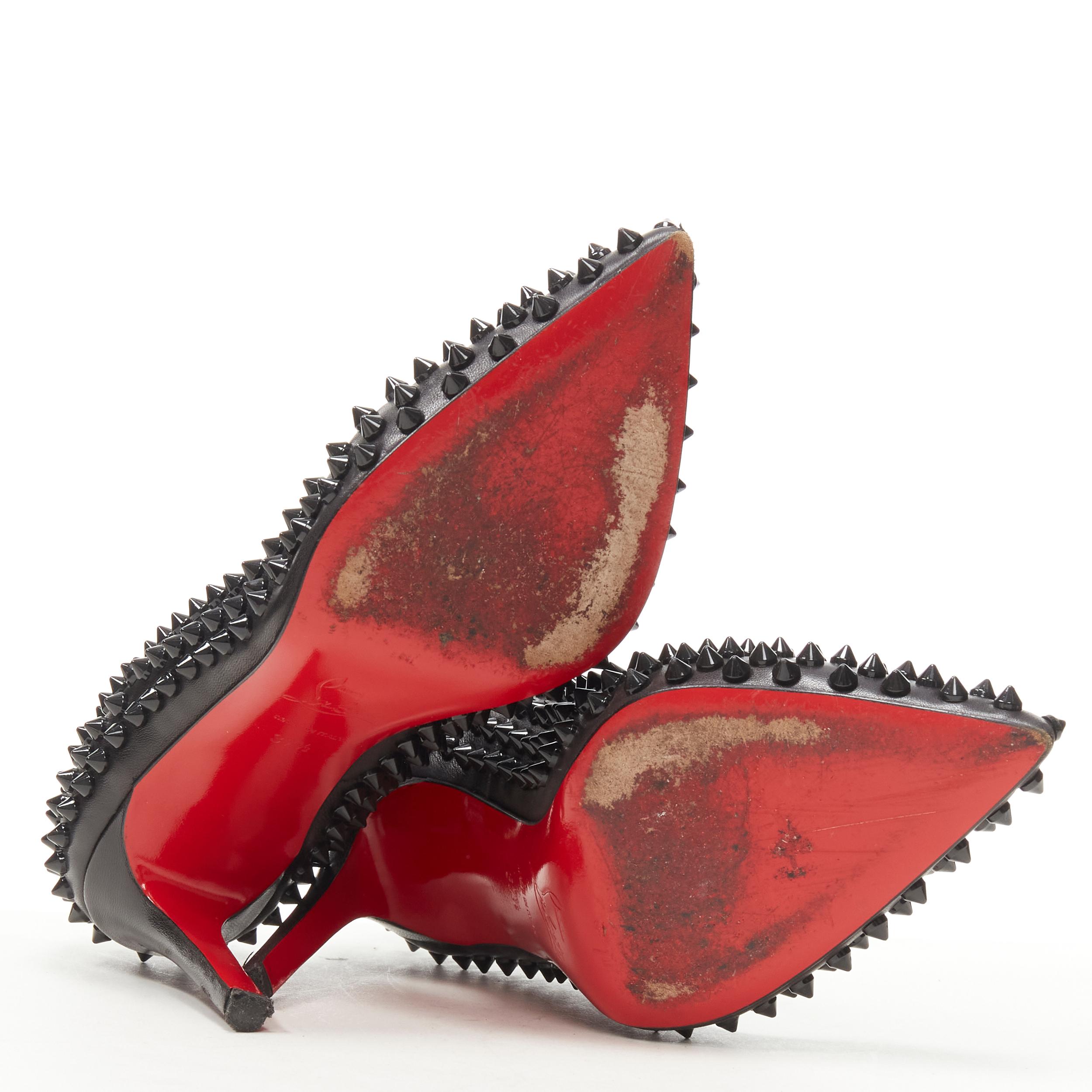 CHRISTIAN LOUBOUTIN Pigalle black allover studded leather stiletto pump EU37.5 5