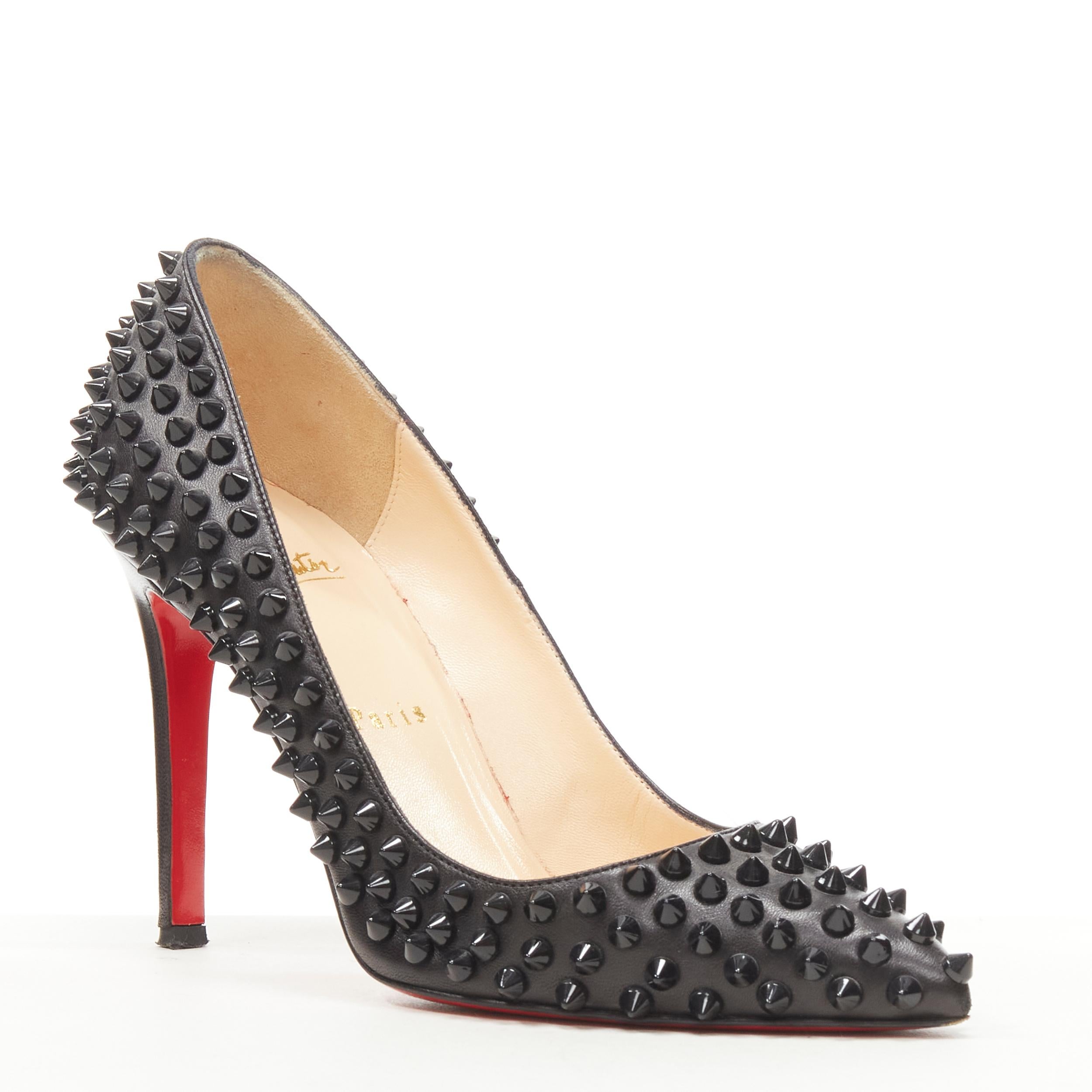 CHRISTIAN LOUBOUTIN Pigalle black allover studded leather stiletto pump EU37.5 
Reference: LNKO/A01980 
Brand: Christian Louboutin 
Material: Leather 
Color: Black 
Pattern: Solid 
Made in: Italy 

CONDITION: 
Condition: Good, this item was