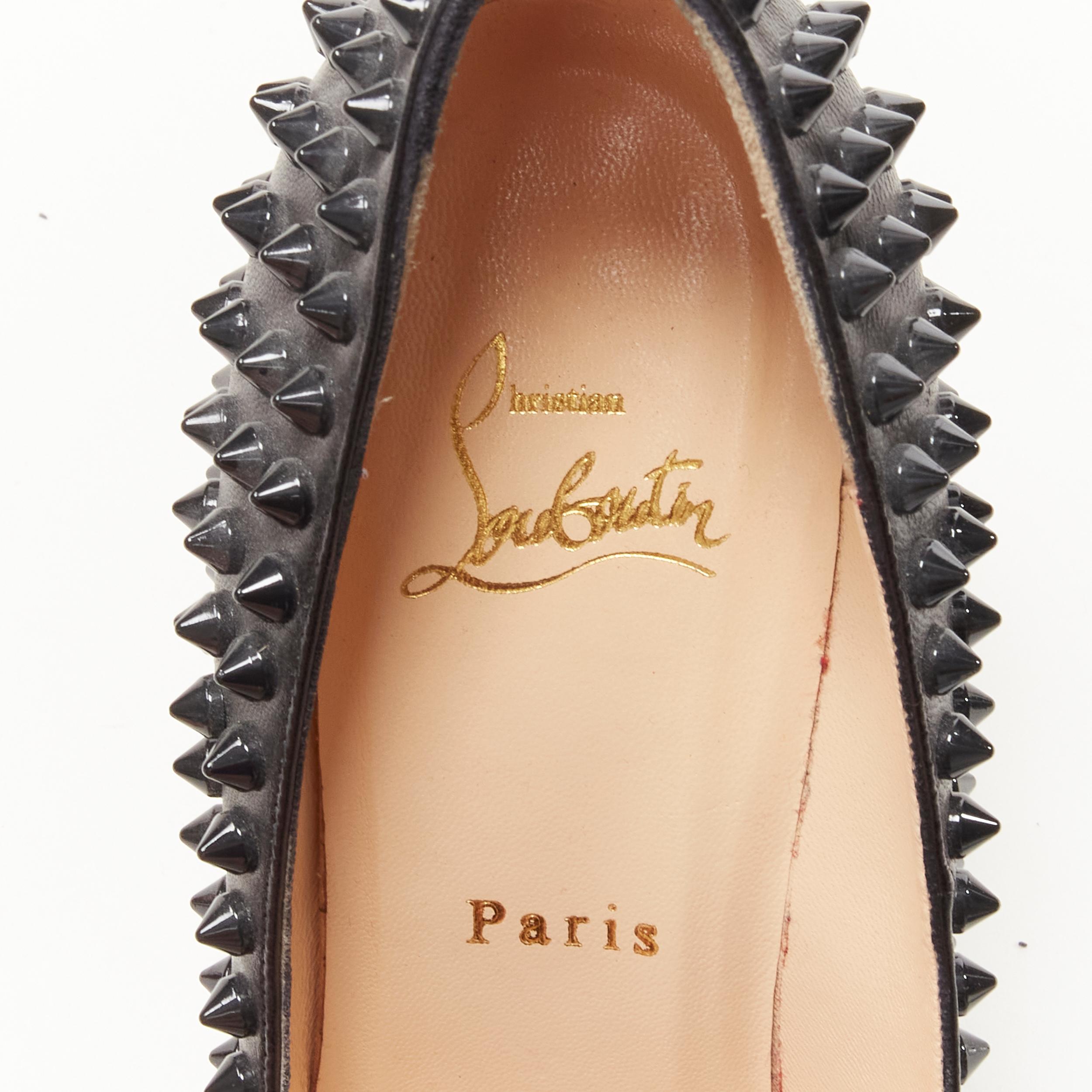 CHRISTIAN LOUBOUTIN Pigalle black allover studded leather stiletto pump EU37.5 3