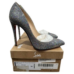 Used Christian Louboutin Pigalle Follies 100 Glitter Disco Heels