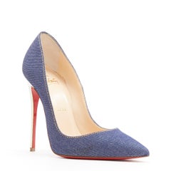 CHRISTIAN LOUBOUTIN Pigalle Follies indigo blue denim pigalle pump EU35.5