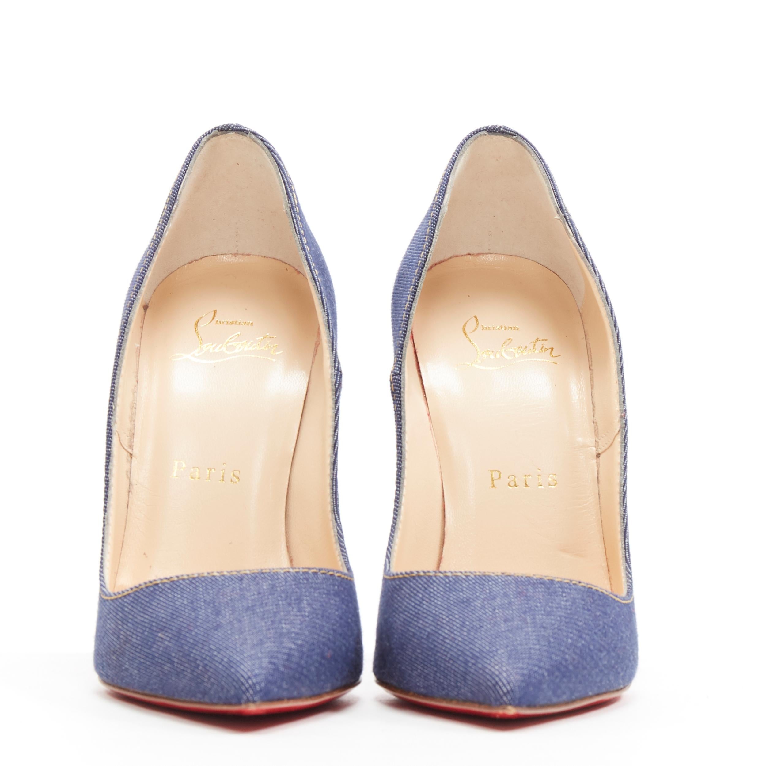 CHRISTIAN LOUBOUTIN Bomba Pigalle Follies azul índigo vaquero pigalle EU35.5 Azul
