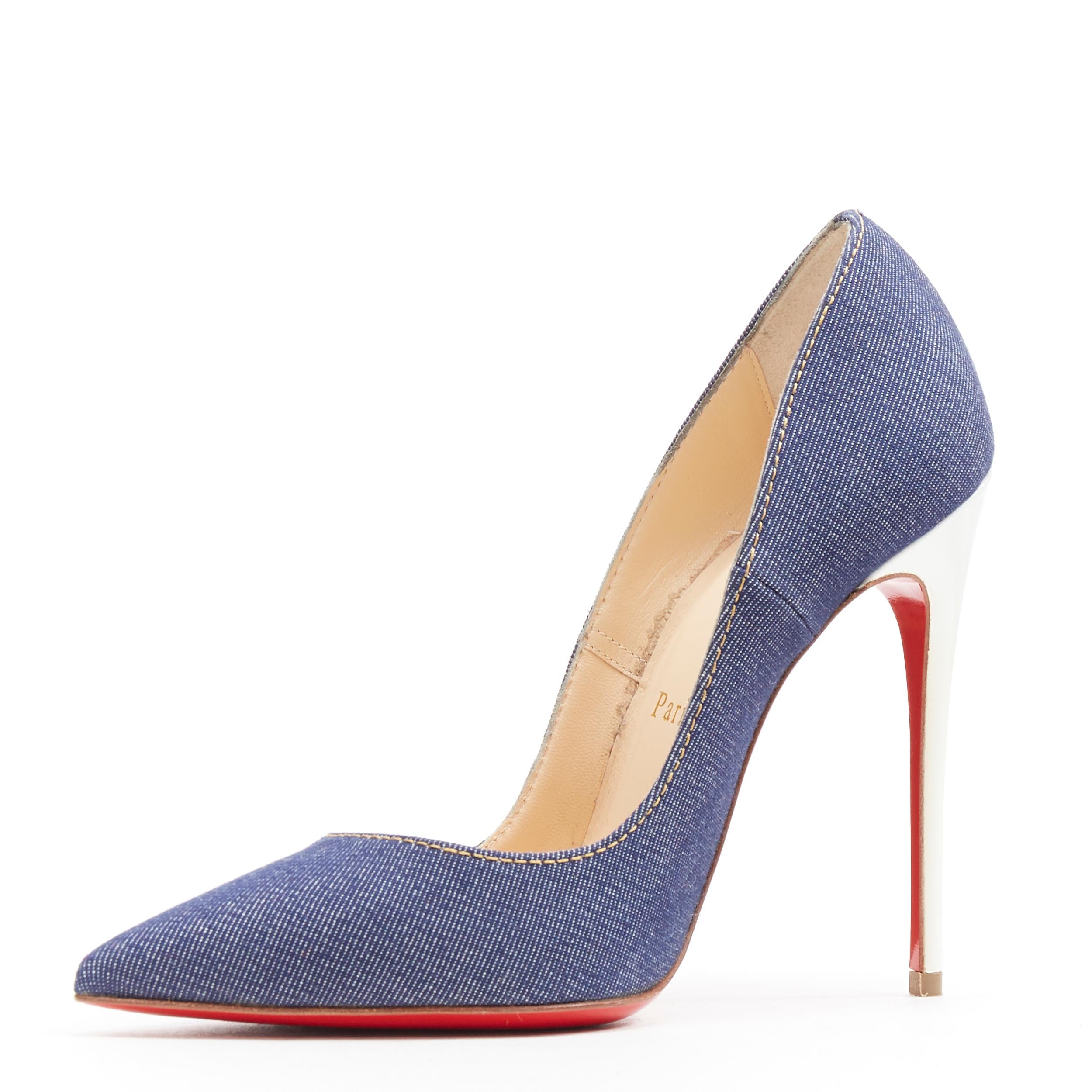 CHRISTIAN LOUBOUTIN Bomba Pigalle Follies azul índigo vaquero pigalle EU35.5 en Excelente Estado en Hong Kong, NT
