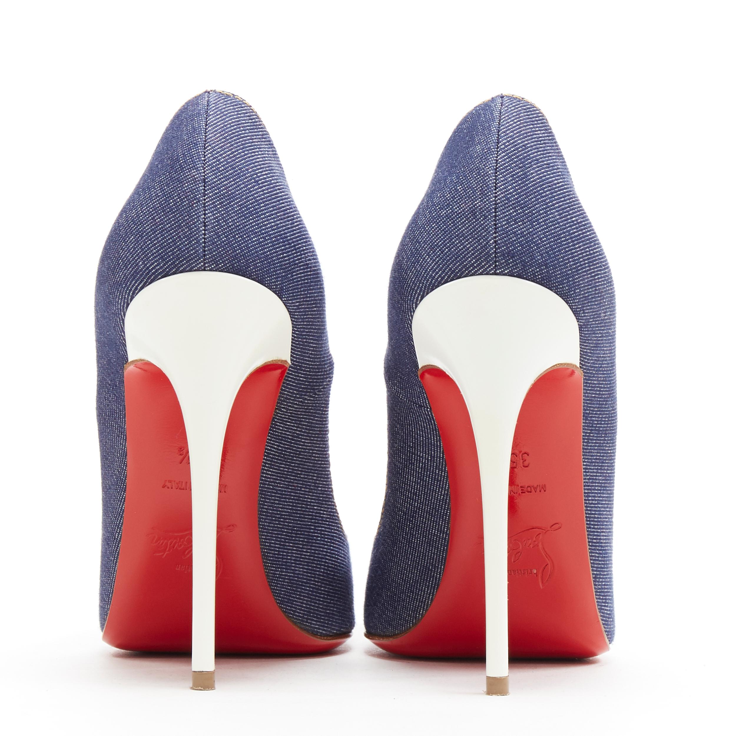 De las mujeres CHRISTIAN LOUBOUTIN Bomba Pigalle Follies azul índigo vaquero pigalle EU35.5