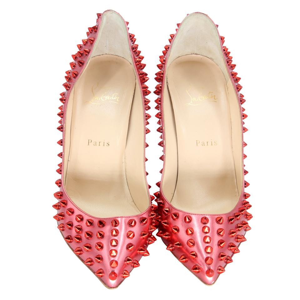 Orange Christian Louboutin Pigalle Lady Spikes Red 39.5 CL-S0106P-0138 For Sale