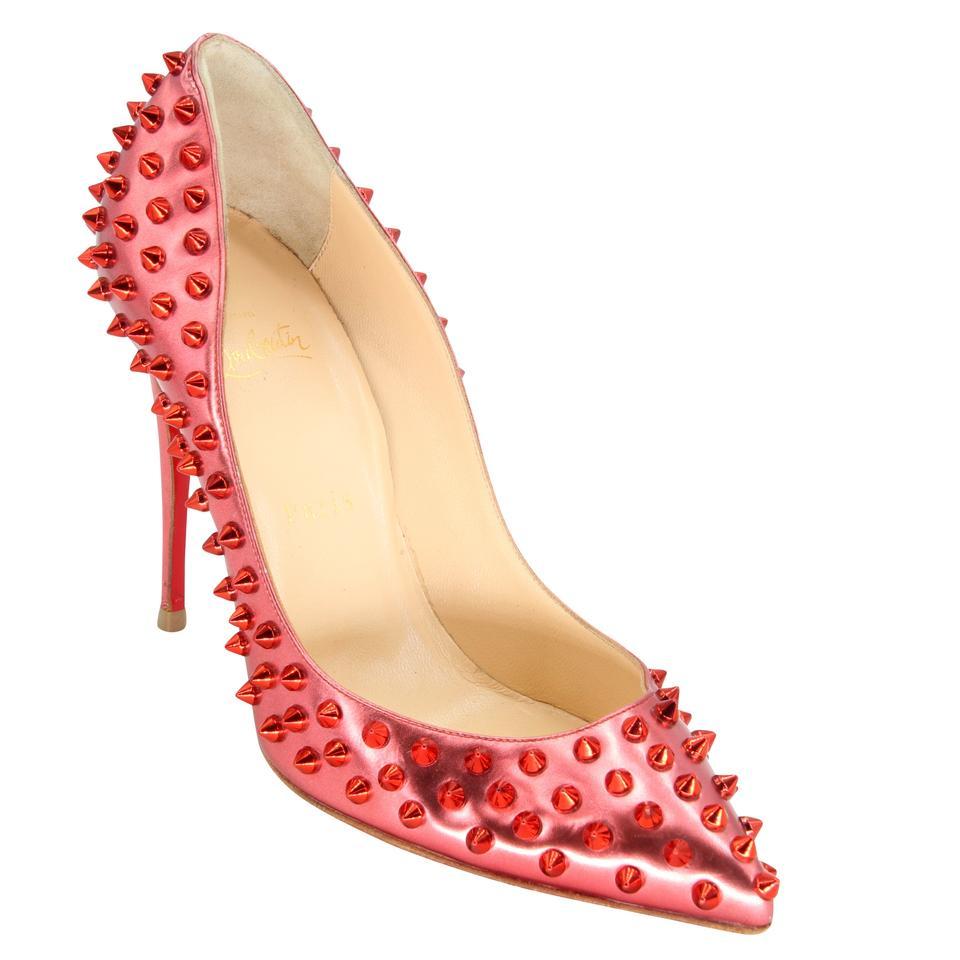 Christian Louboutin Pigalle Lady Spikes Red 39.5 CL-S0106P-0138 For Sale 2