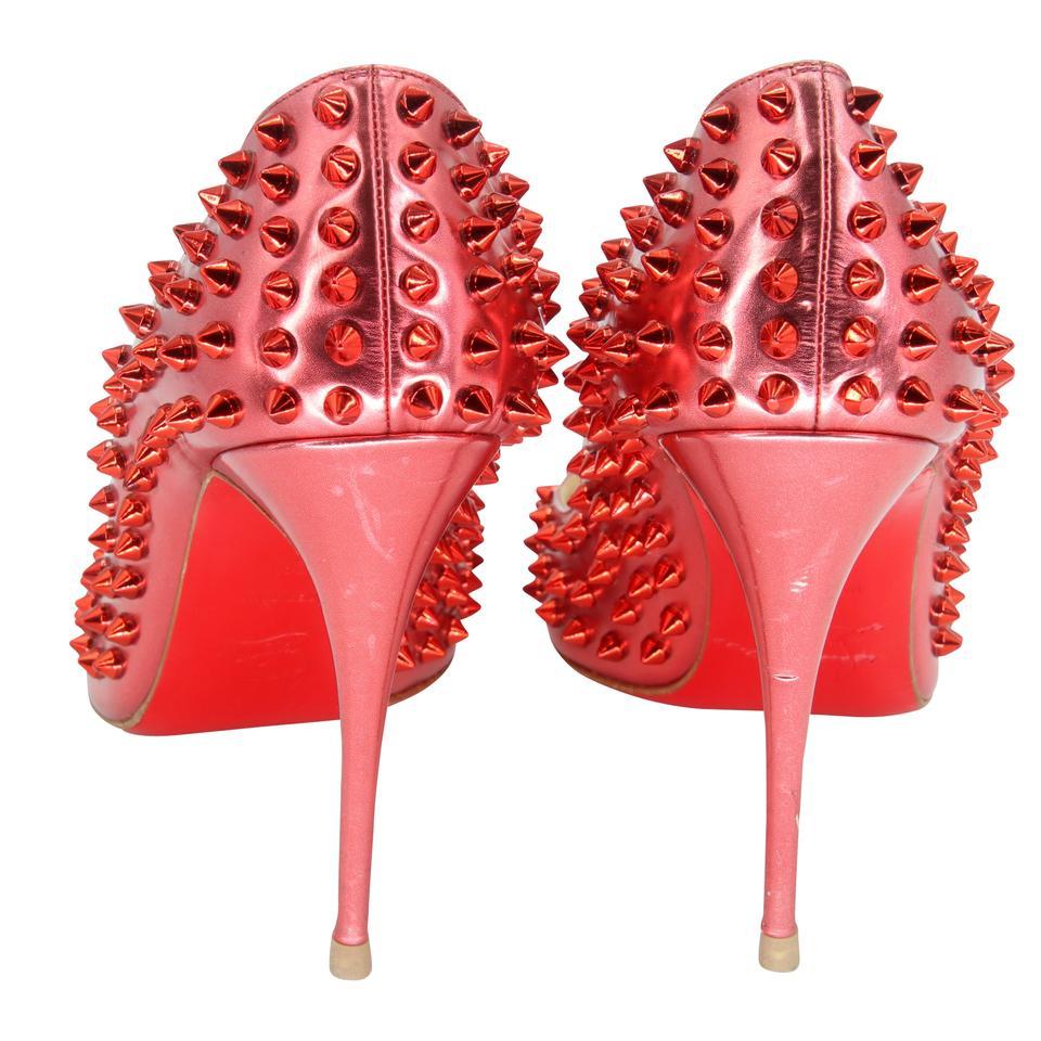 Christian Louboutin Pigalle Lady Spikes Red 39.5 CL-S0106P-0138 For Sale 4